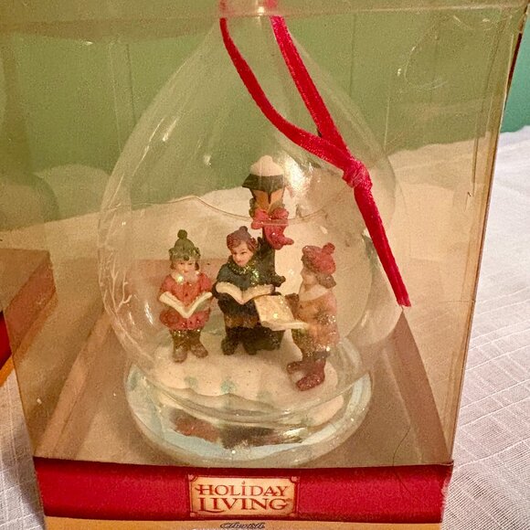 Holiday Living Cherish Glass Christmas Carolers & Nativity Ornament Lot of 2 - Picture 3 of 5